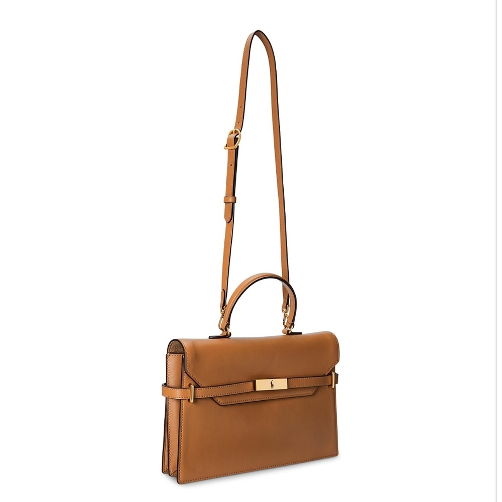 RALPH LAUREN POLO ID LEATHER SATCHEL BAG - Picture 3 of 16